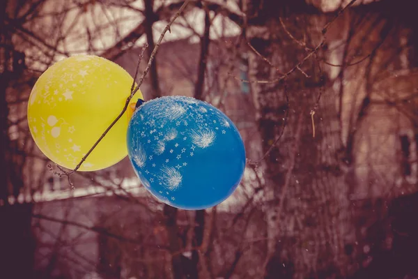 Blue and Yellow Balloon — Stock Photo, Image