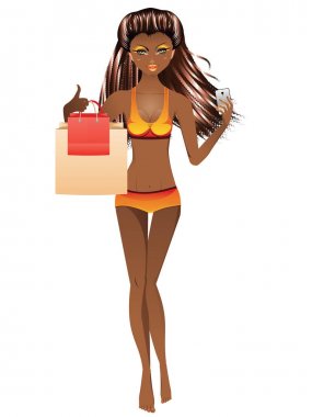 Afro Amerikan kız mayo