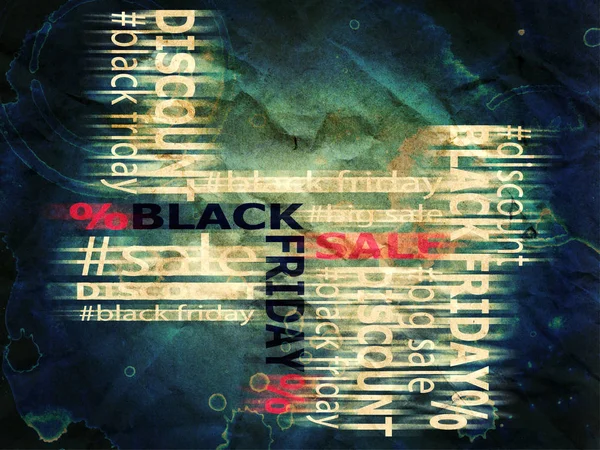Grunge fekete péntek értékesítés szavak — Stock Fotó