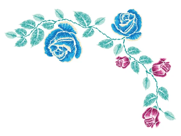 Орнамент вишивок Роуз — стоковий вектор