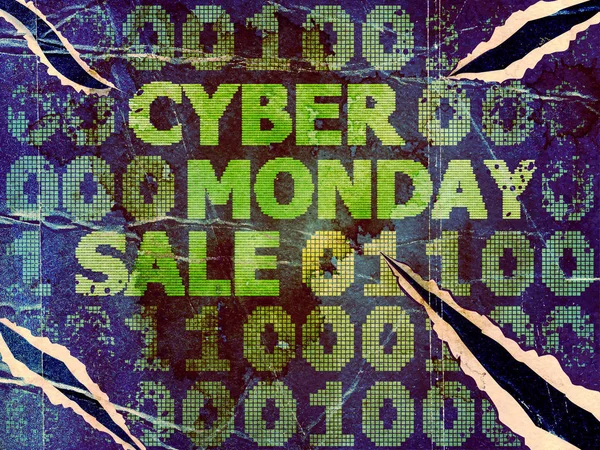 Grunge Cyber måndag salu — Stockfoto