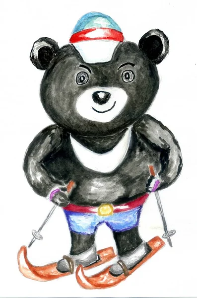 运动的黑熊 — 图库照片