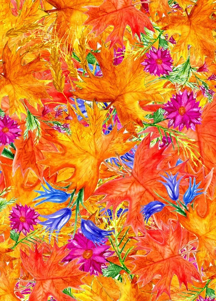 Höst löv i akvarell — Stockfoto