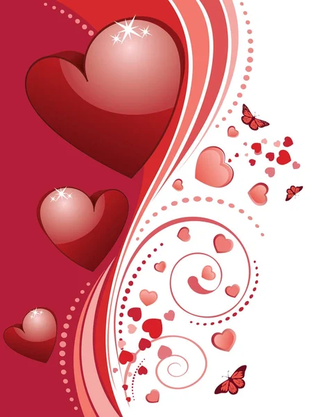 Valentins ημέρα χαιρετισμό με 3d καρδιά — Διανυσματικό Αρχείο