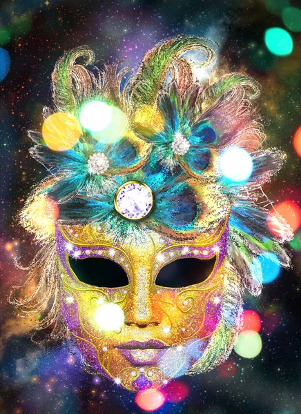 Gouden carnaval masker — Stockfoto