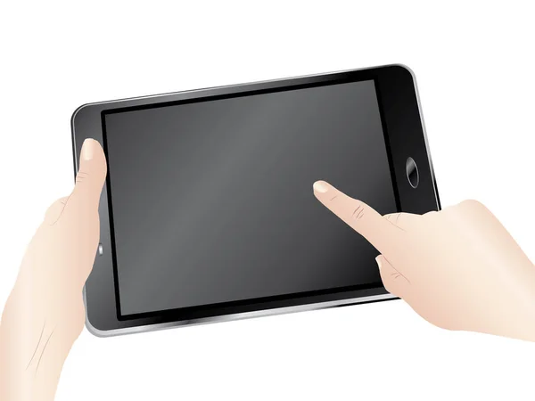 Цифровой планшет в руках — стоковый вектор