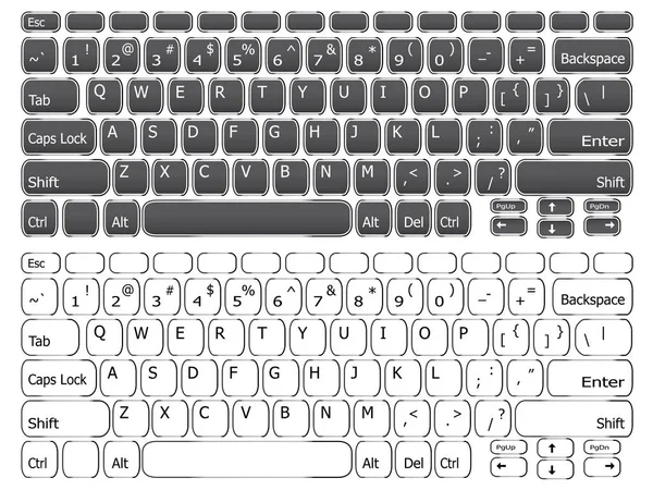 Einfache Laptop-Tastatur — Stockvektor