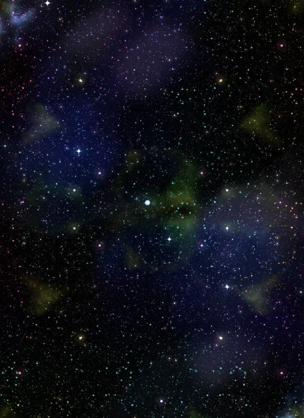 Fantasie Weltraum Thematischen Hintergrund Mit Bunten Sternen Und Galaxienwolken — Stockfoto