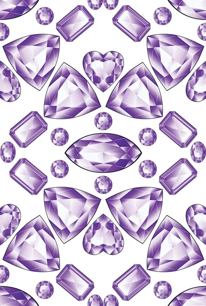 Glänzende violette Amethyste — Stockvektor