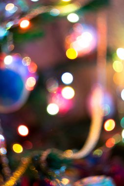 Bulanık yılbaşı ağacı süsleri