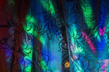 Bulanık ışıkları ile beyaz perdeler