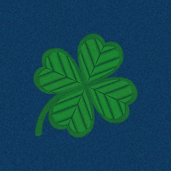 Shamrock Brodé sur Denim — Photo