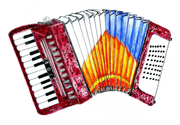 Retro accordeon kunst — Stockfoto