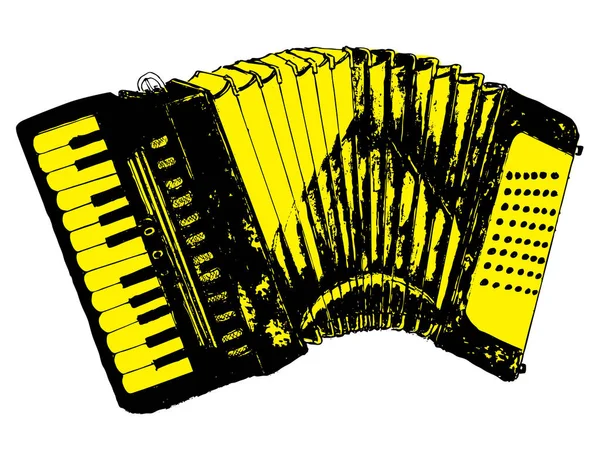 Grunge Retro accordeon — Stockvector