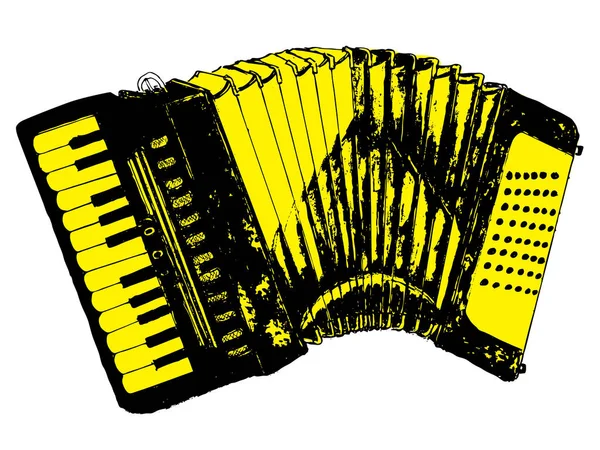 Grunge Retro Accordion — Stock Vector