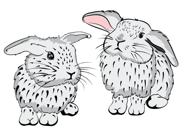兔子的程式草图 — 图库矢量图片