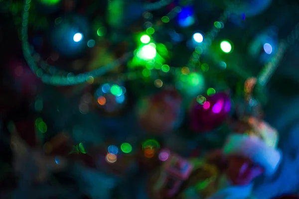 Ghirlanda sfocata dell'albero di Natale — Foto Stock