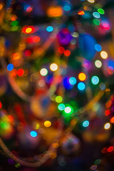 Blurred Christmas Tree Garland — Stock Photo, Image