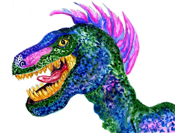 Kreslený Velociraptor umění — Stock fotografie