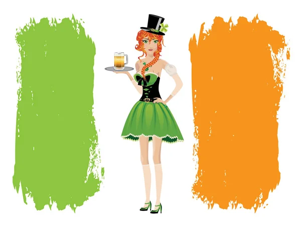 Illustrazione con Leprechaun — Vettoriale Stock