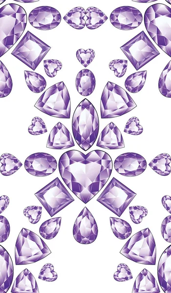 Csillogó lila Amethyst — Stock Vector