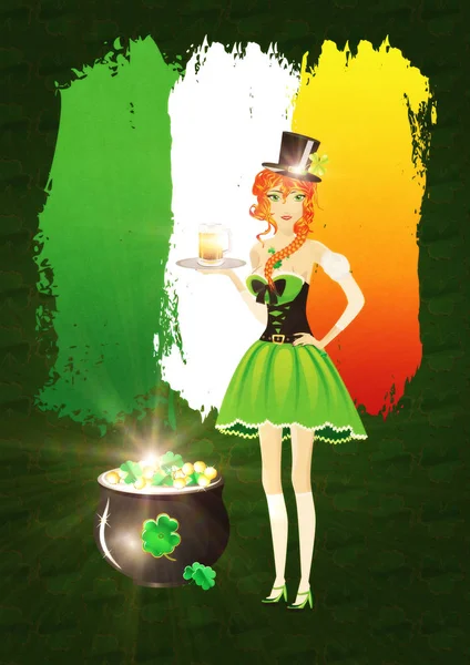 Manifesto con Leprecauno — Foto Stock