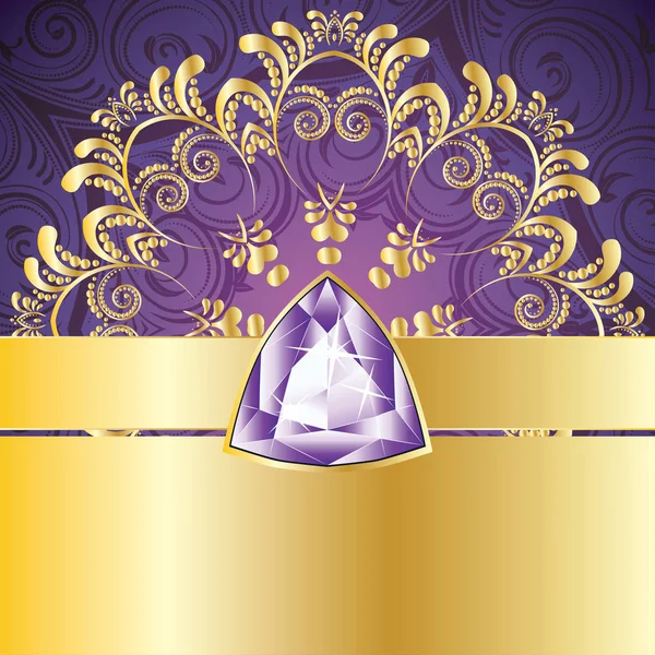 Decorative Background with Amethyst — Stock Vector