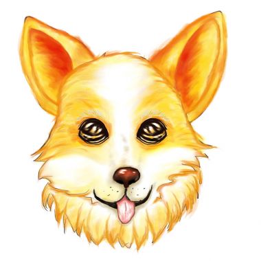 Corgi portre dijital sanat