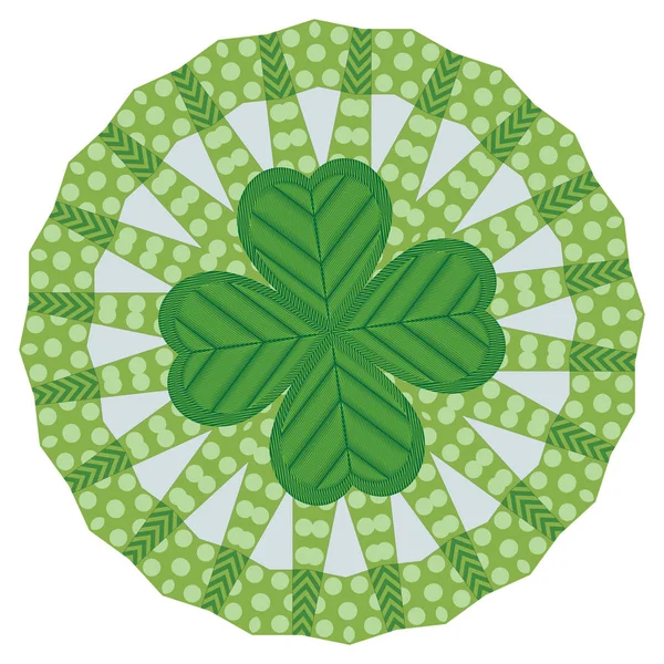 Shamrock Digital Bordado — Vetor de Stock