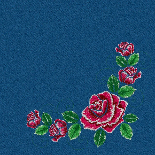 Denim Embroidery Rose