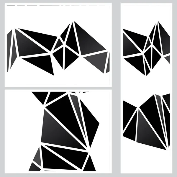 Dark Polygonal Banners — Stock Vector