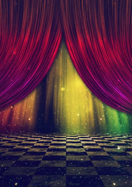 Fantasy stage with curtains — Stock Photo, Image