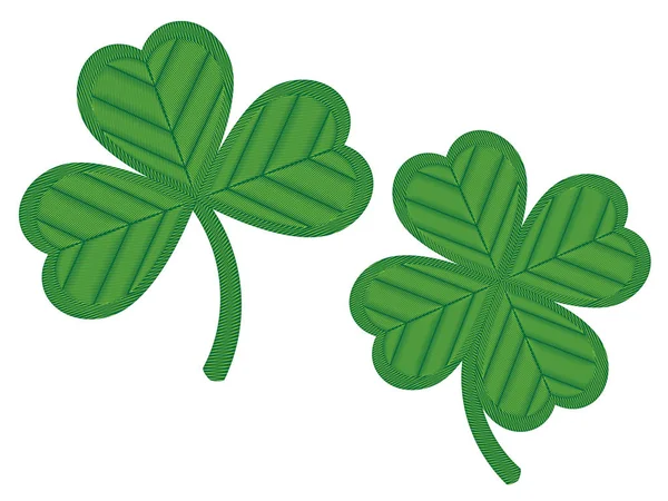 Shamrock Digital Embroidery — Stock Vector