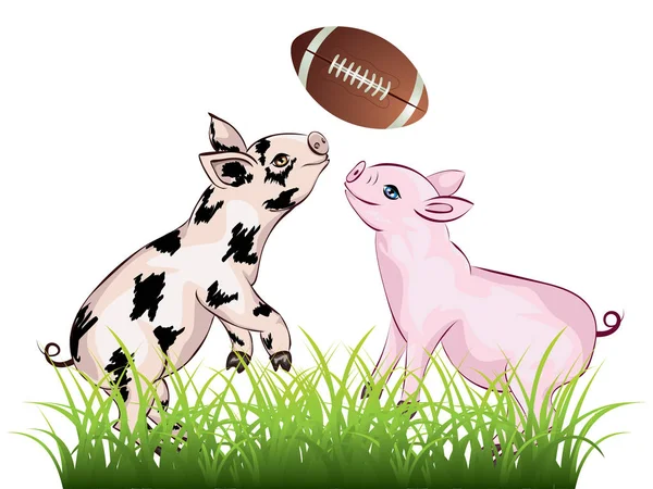 Piglet Plays Rugby — Stock Vector