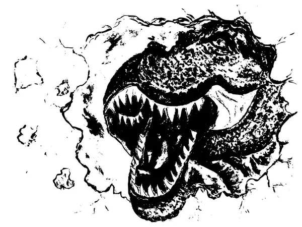 Tyrannosaurier-Porträt-Grunge — Stockvektor