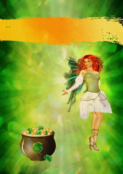 Poster with Leprechaun — Stock Photo, Image