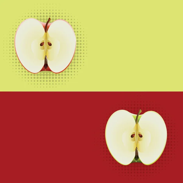 Μισά μήλα Ποπ Αρτ — Διανυσματικό Αρχείο