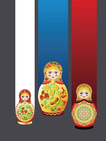 Háttér matryoshka babák — Stock Vector