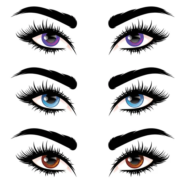 Eyes with long eyelashes — Stock Vector