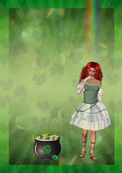 Poster with Leprechaun — Stock Photo, Image