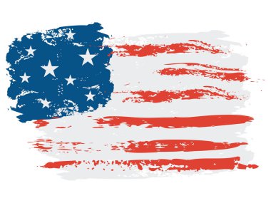 Grunge mavi, beyaz ve kırmızı kalınfırça darbeleri gibi arka plan.