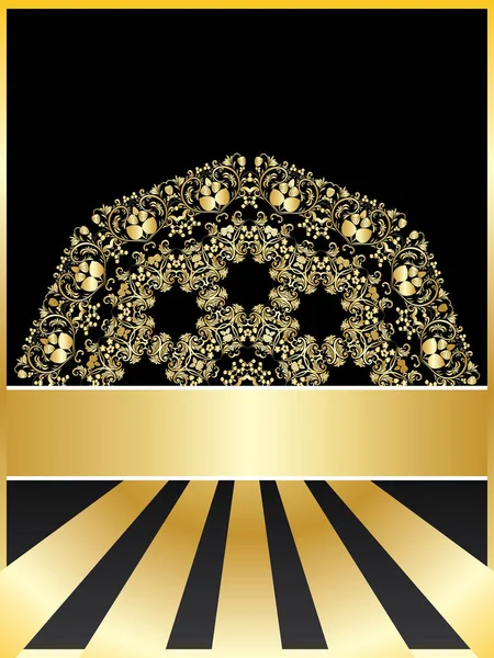 Dekorativer Hintergrund Mit Dekorativen Goldenen Floralen Elementen — Stockvektor