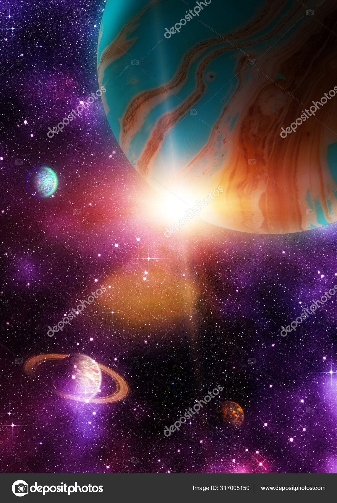 宇宙での外国人3d惑星 ストック写真 C Artshock