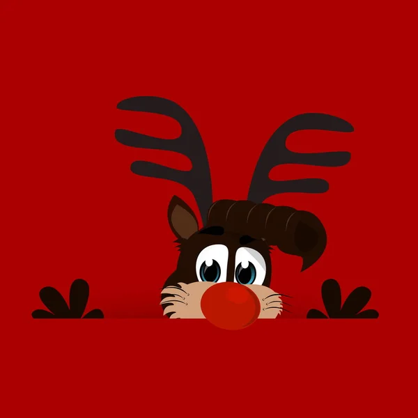 Kırmızı Burunlu Ren Geyiği Rudolf Noel Zamanı — Stok fotoğraf