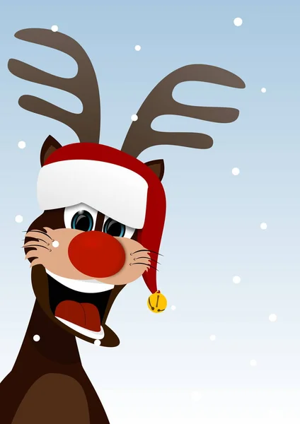 Christmastime Rudolf Red Nose Reindeer — Stock Photo, Image