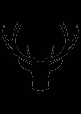 Büyük bir geyiğin boynuzları..