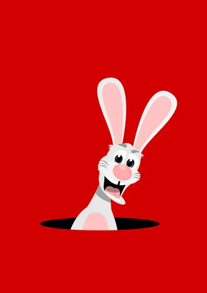 Kleines Glückliches Kaninchen Farbe — Stockfoto