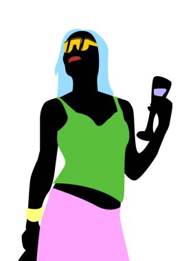 İçmek için giyinmiş kadın, seksi..