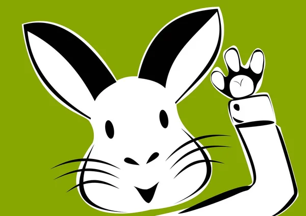 Великодня Листівка Кроликом — стокове фото
