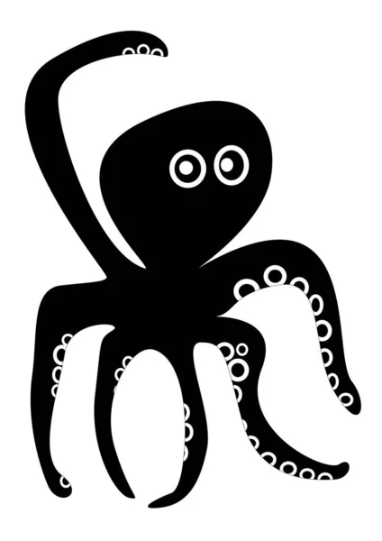 Чорний Восьминіг Символ Логотип — стокове фото